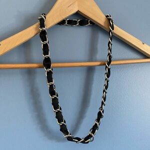 Elegant Black and Silver Chain Necklace